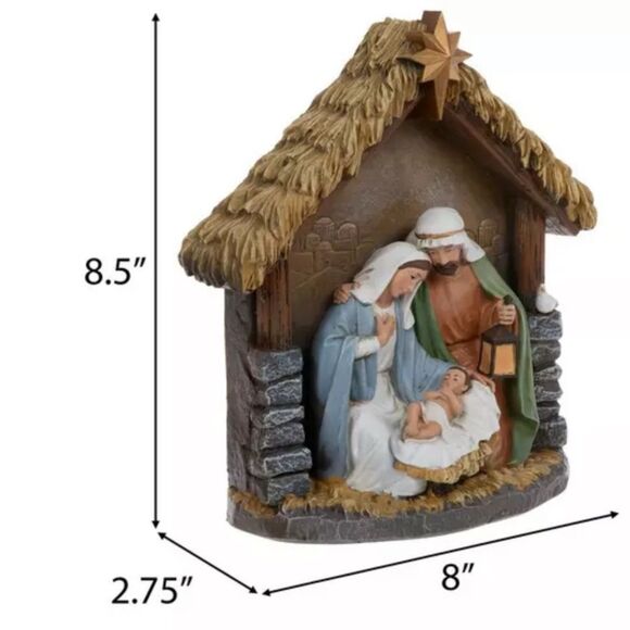 Holy Family Nativity Nativity Scene Figurine with Gold Star - Picture 2 of 3